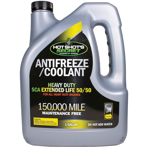Hot Shot'S Secret 5050 Antifreeze Mixed With Distilled Water Yellow 150000 Miles Service Life 1 Gallon Bottle 1G150KY5050 - main